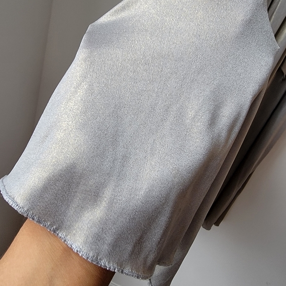 Cocktail Metallic Silver Midi Dress - Picture 7 of 14